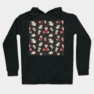 Christmas Westies black pattern Hoodie